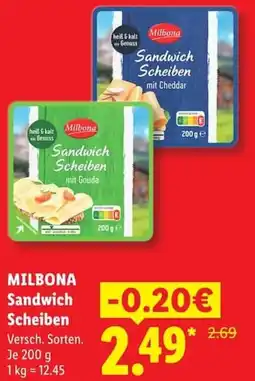 Lidl MILBONA Sandwich Scheiben Angebot