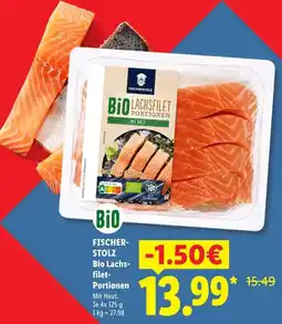 Lidl FISCHERSTOLZ Bio Lachsfilet Portionen Angebot