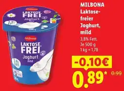 Lidl MILBONA Laktosefreier Joghurt, mild Angebot
