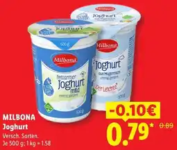 Lidl MILBONA Joghurt Angebot