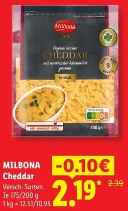 Lidl MILBONA Cheddar Angebot