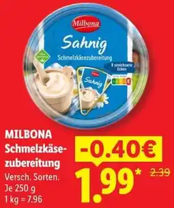 Lidl MILBONA Schmelzkäsezubereitung Angebot