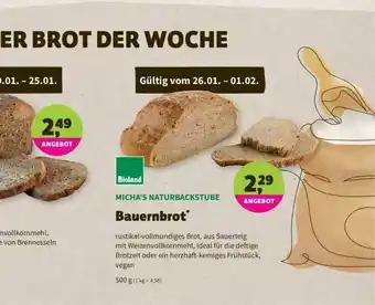 Denns BioMarkt Micha's Naturbackstube Bauernbrot Angebot