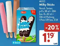Aldi Süd MUCCI Milky Sticks Angebot