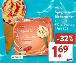 Aldi Süd MUCCI Spaghetti Eishörnchen Angebot