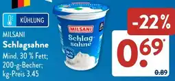 Aldi Süd MILSANI Schlagsahne Angebot