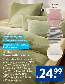 Aldi Süd NOVITESSE Musselin-Bettwäsche Angebot