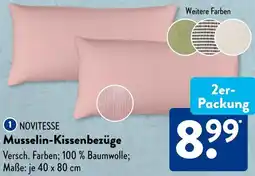 Aldi Süd NOVITESSE Musselin-Kissenbezüge Angebot