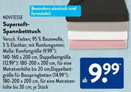 Aldi Süd NOVITESSE Supersoft Spannbetttuch Angebot