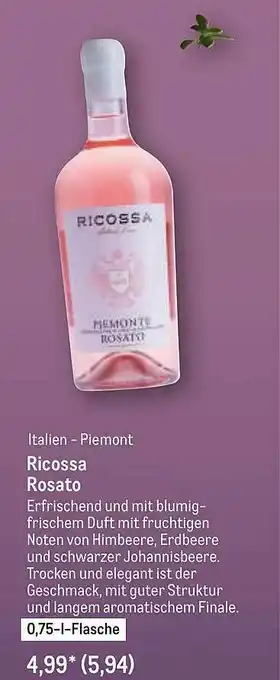 METRO Ricossa Rosato Angebot