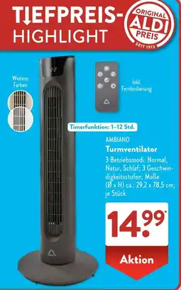 Aldi Süd AMBIANO Turmventilator Angebot