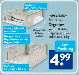 Aldi Süd HOME CREATION Schrank Organizer Angebot