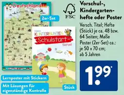 Aldi Süd Vorschul-, Kindergartenhefte oder Poster Angebot