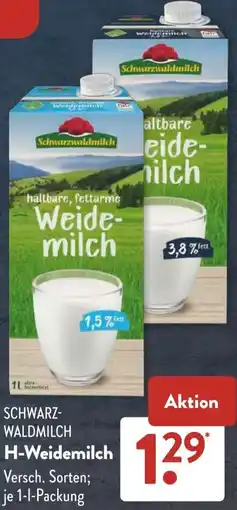 Aldi Süd SCHWARZWALDMILCH H-Weidemilch Angebot