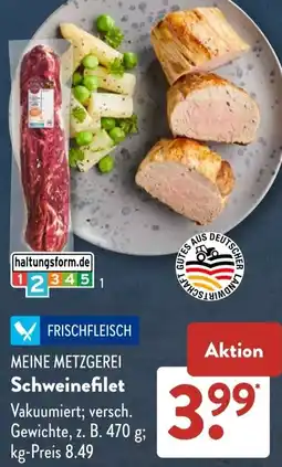 Aldi Süd MEINE METZGEREI Schweinefilet Angebot