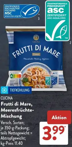 Aldi Süd CUCINA Frutti di Mare, Meeresfrüchte Mischung Angebot