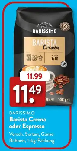 Aldi Süd BARISSIMO Barista Crema oder Espresso Angebot