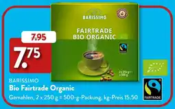 Aldi Süd BARISSIMO Bio Fairtrade Organic Angebot