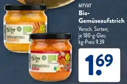 Aldi Süd MYVAY Bio Gemüseaufstrich Angebot