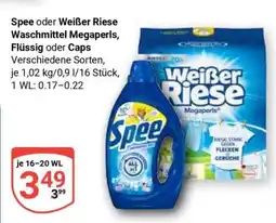Globus Spee oder Weißer Riese Waschmittel Megaperls, Flüssig oder Caps Angebot