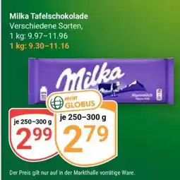 Globus Milka Tafelschokolade Angebot