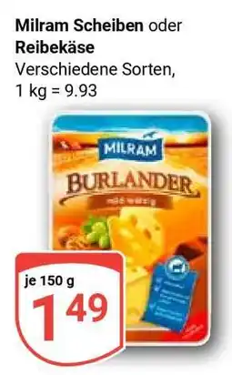 Globus Milram Scheiben oder Reibekäse Angebot
