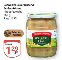 Globus Schweizer Sauerkonserve Schlachtekraut Angebot