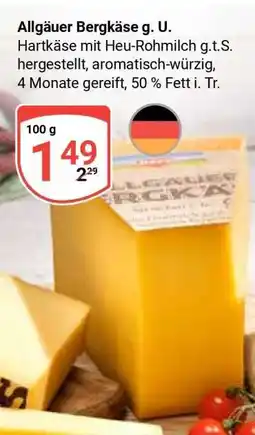 Globus Allgäuer Bergkäse g. U Angebot