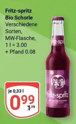 Globus Fritz-spritz Bio Schorle Angebot