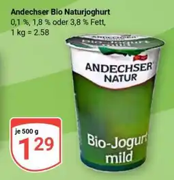 Globus Andechser Bio Naturjoghurt Angebot
