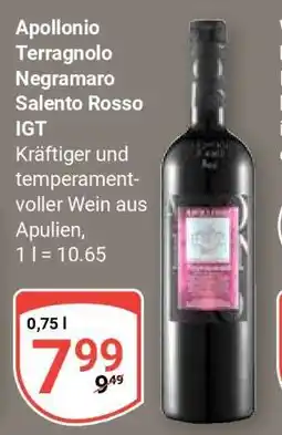 Globus Apollonio Terragnolo Negroamaro Salento Rosso IGT Angebot