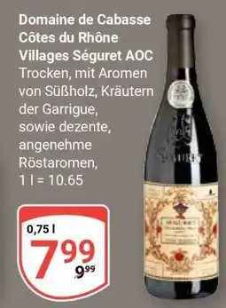 Globus Domaine de Cabasse Côtes du Rhône Villages Séguret AOC Angebot
