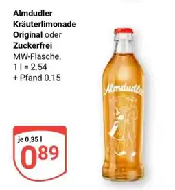 Globus Almdudler Kräuterlimonade Original oder Zuckerfrei Angebot