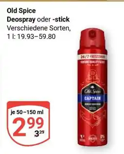 Globus OLD SPICE Deospray oder -stick Angebot