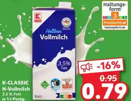 Kaufland K-CLASSIC H-Vollmilch Angebot