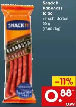 Netto Marken-Discount Snack It Kabanossi to go Angebot