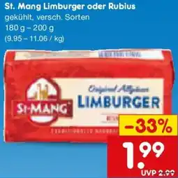 Netto Marken-Discount St. Mang Limburger oder Rubius Angebot