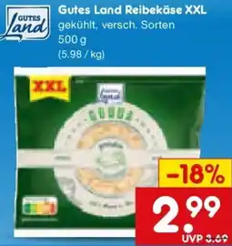 Netto Marken-Discount Gutes Land Reibekäse XXL Angebot