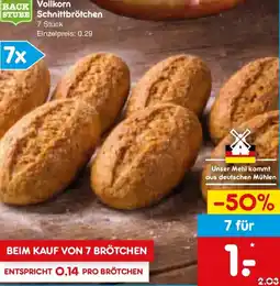 Netto Marken-Discount BACK STUBE Vollkorn Schnittbrötchen Angebot