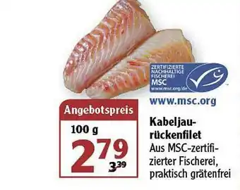 Globus Kabeljau Rückenfilet Angebot