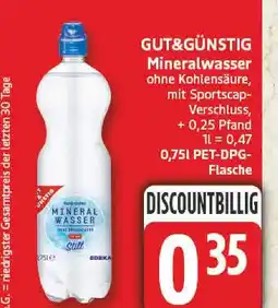 Edeka Gut&günstig mineralwasser Angebot