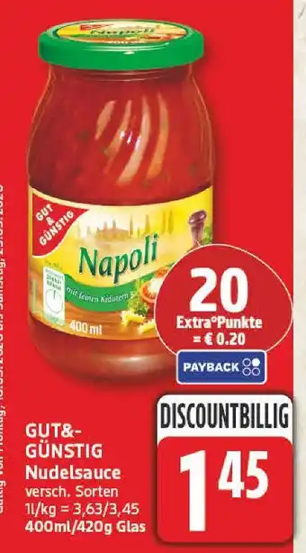 Edeka Gut & günstig nudelsauce Angebot