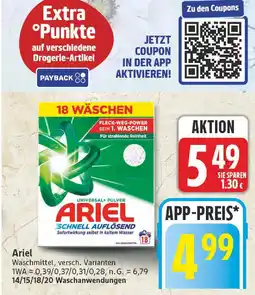 Edeka Ariel universal pulver schnell auflösend Angebot