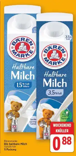 E-Center Bärenmarke haltbare milch 1,5% fett Angebot