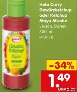 Netto Marken-Discount Hela Curry Gewürzketchup oder Ketchup Mayo Mische Angebot