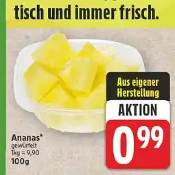 E-Center Ananas gewürfelt Angebot