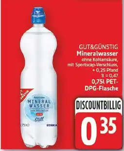 E-Center Gut&günstig mineralwasser still Angebot