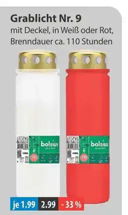 V Markt Bolsius grablicht nr. 9 weiß Angebot