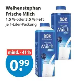 V Markt Weihenstephan frische milch 1,5 % fett Angebot