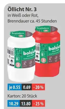 V Markt Bolsius öllicht nr. 3 weiß Angebot
